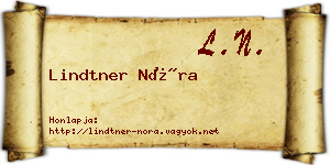Lindtner Nóra névjegykártya
